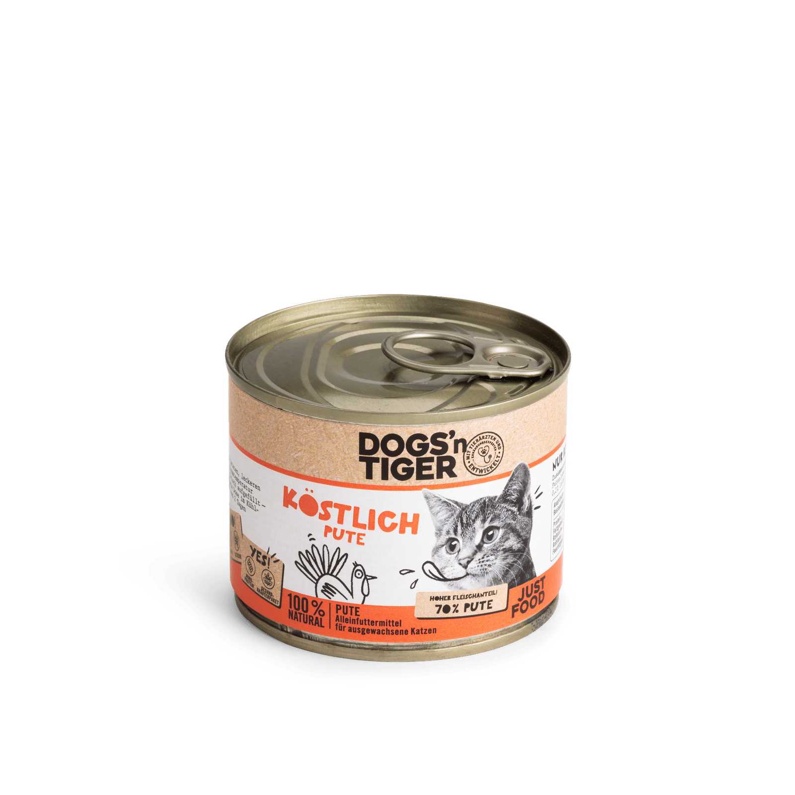 Artikel mit dem Namen Dogs'n Tiger Katze Köstlich im Shop von zoo.de , dem Onlineshop für nachhaltiges Hundefutter und Katzenfutter.