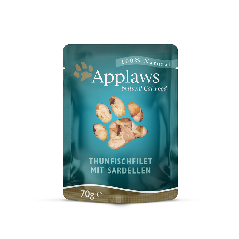 Artikel mit dem Namen Applaws Cat Thunfischfilet &amp; ganze Sardelle im Shop von zoo.de , dem Onlineshop für nachhaltiges Hundefutter und Katzenfutter.
