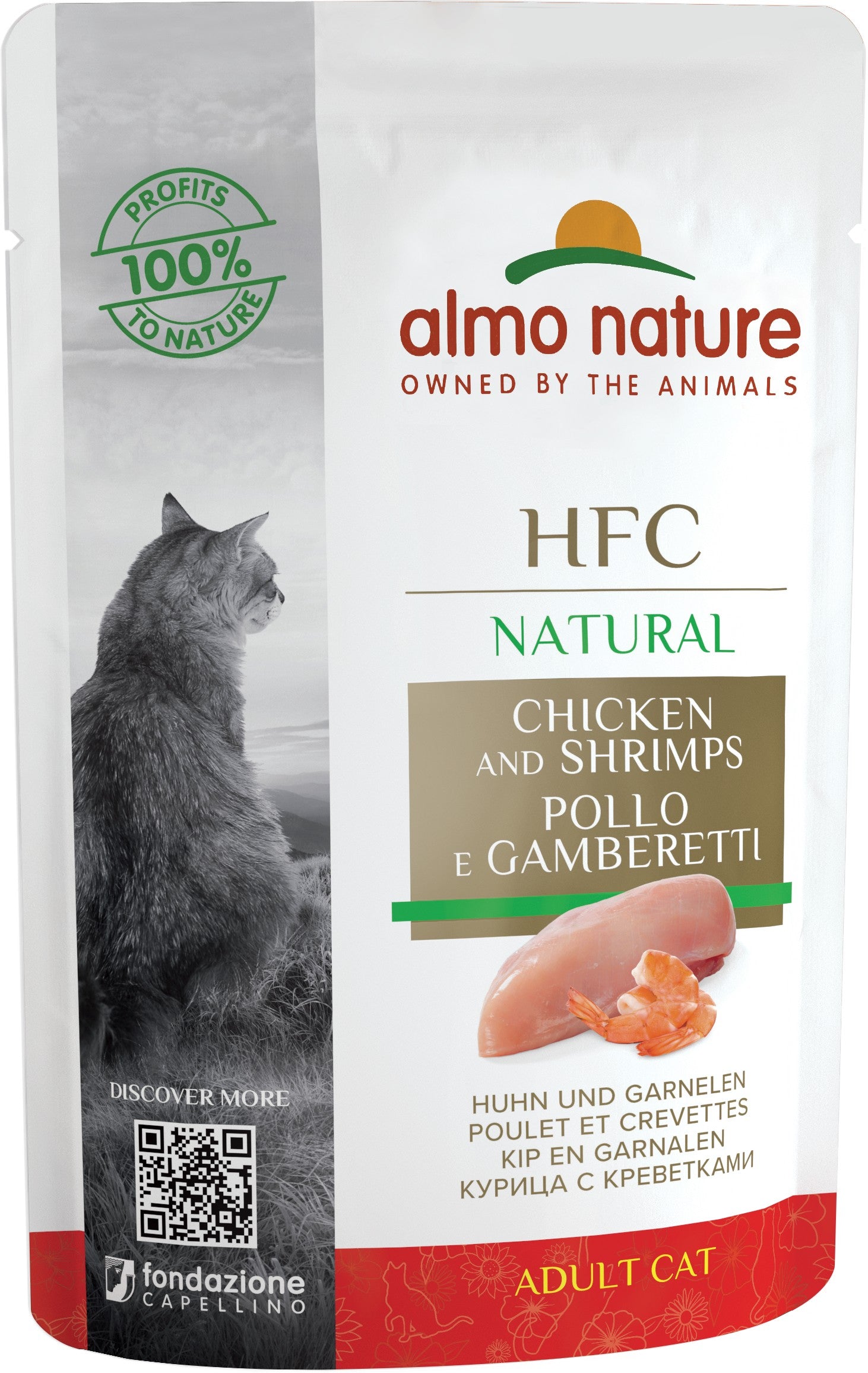 Artikel mit dem Namen Almo Nature Cat Classic Huhn und Garnelen im Shop von zoo.de , dem Onlineshop für nachhaltiges Hundefutter und Katzenfutter.