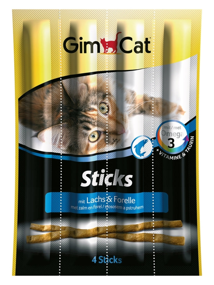 Artikel mit dem Namen Gimpet Cat Sticks Lachs &amp; Forelle im Shop von zoo.de , dem Onlineshop für nachhaltiges Hundefutter und Katzenfutter.