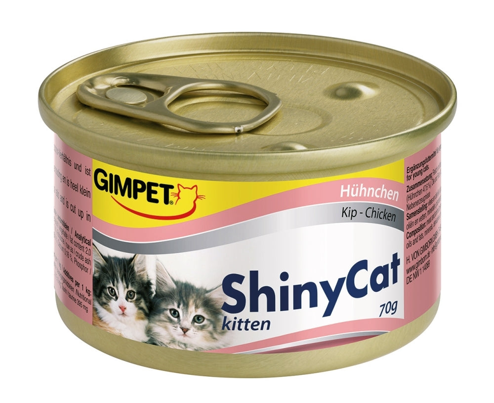 Artikel mit dem Namen Gimpet ShinyCat Kitten Hühnchen im Shop von zoo.de , dem Onlineshop für nachhaltiges Hundefutter und Katzenfutter.