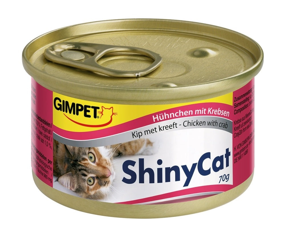 Artikel mit dem Namen Gimpet ShinyCat Hühnchen mit Krebsen im Shop von zoo.de , dem Onlineshop für nachhaltiges Hundefutter und Katzenfutter.