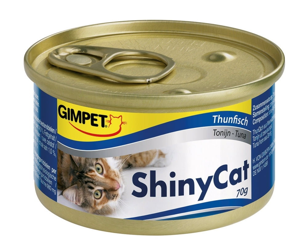 Artikel mit dem Namen Gimpet ShinyCat Thunfisch im Shop von zoo.de , dem Onlineshop für nachhaltiges Hundefutter und Katzenfutter.