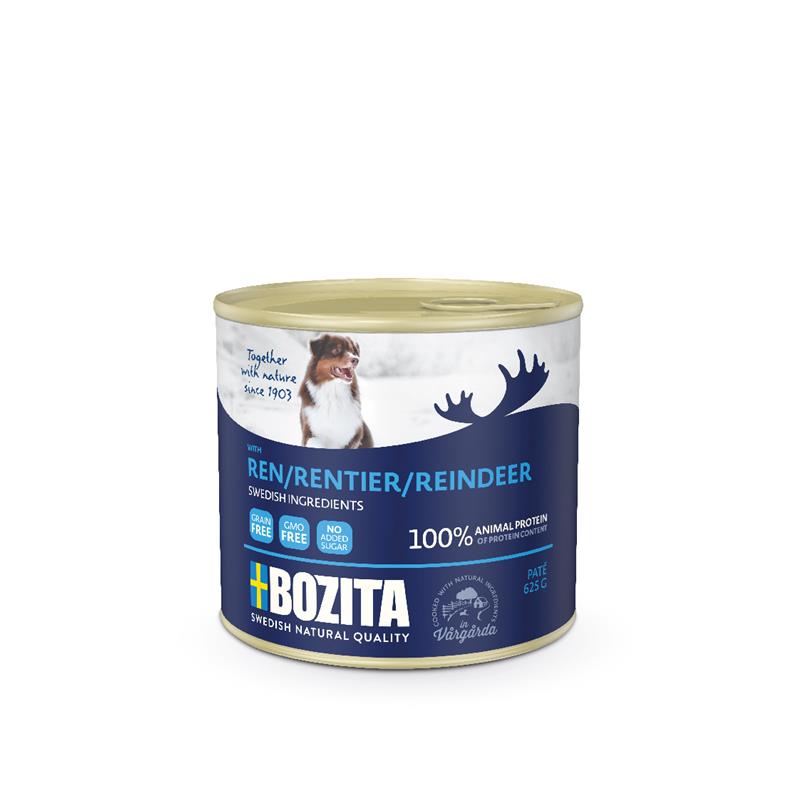 Artikel mit dem Namen Bozita Hund Paté mit Rentier im Shop von zoo.de , dem Onlineshop für nachhaltiges Hundefutter und Katzenfutter.