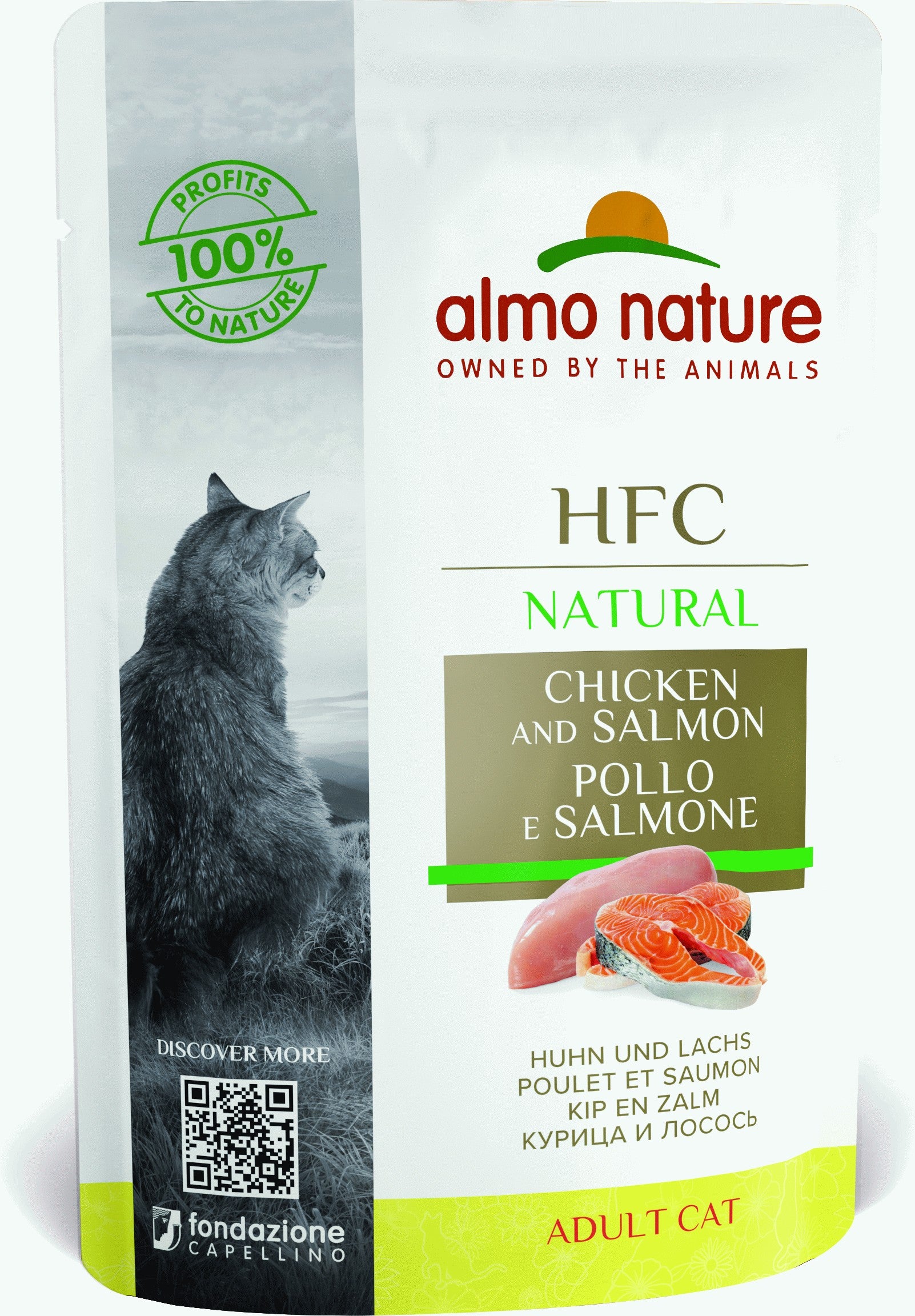 Artikel mit dem Namen Almo Nature Cat Classic Huhn und Lachs im Shop von zoo.de , dem Onlineshop für nachhaltiges Hundefutter und Katzenfutter.