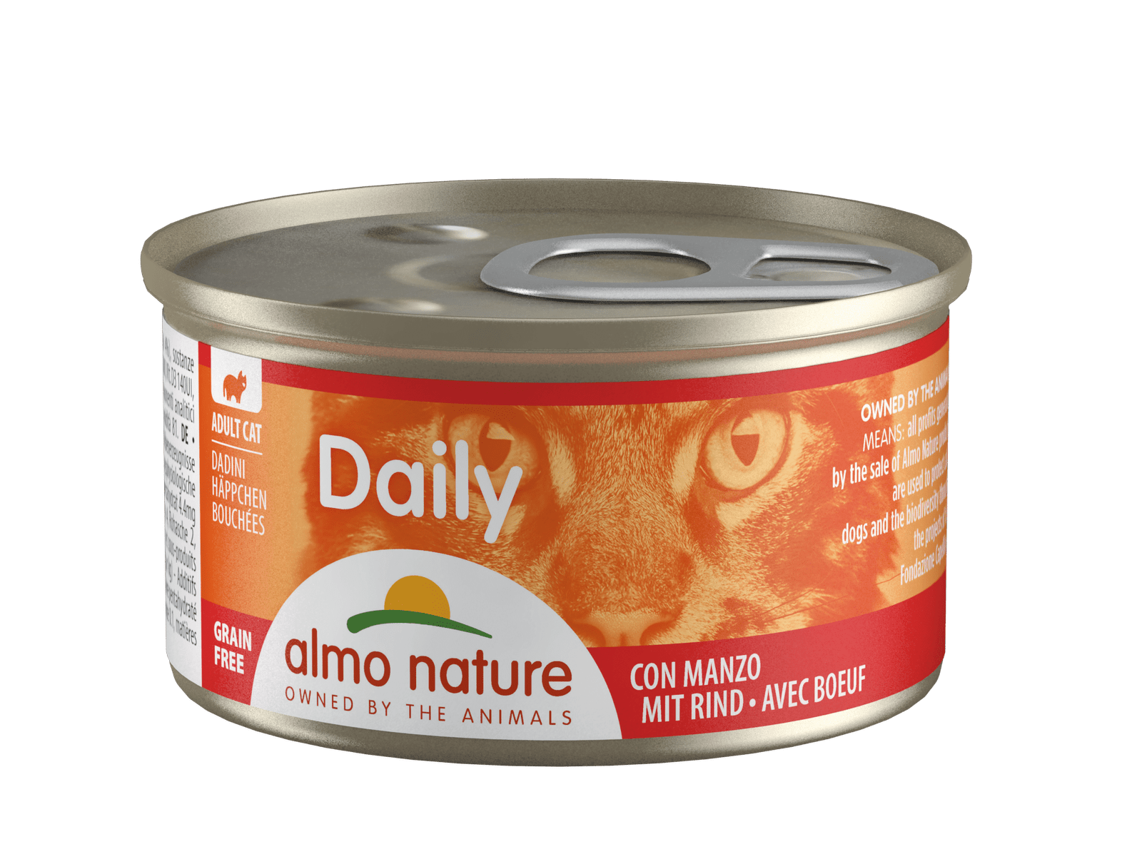 Artikel mit dem Namen Almo Nature Cat Daily Würfel Rind im Shop von zoo.de , dem Onlineshop für nachhaltiges Hundefutter und Katzenfutter.