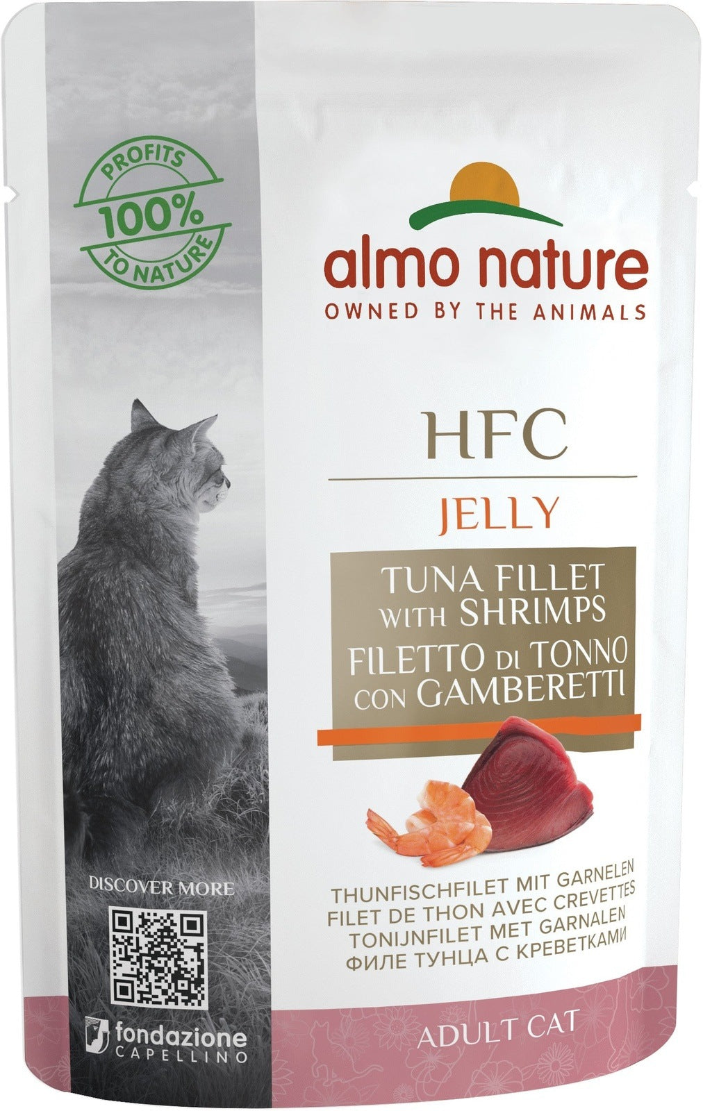 Artikel mit dem Namen Almo Nature Cat Classic Jelly Thunfisch, Huhn und Schinken im Shop von zoo.de , dem Onlineshop für nachhaltiges Hundefutter und Katzenfutter.