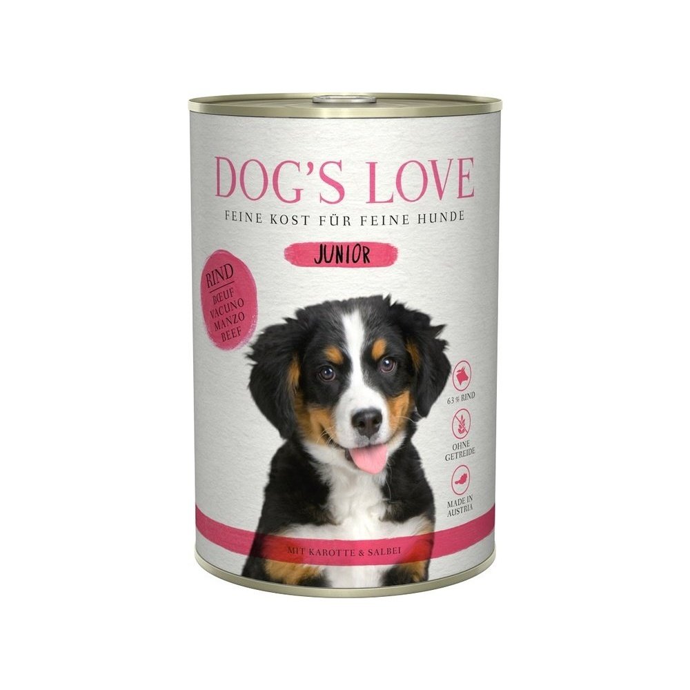 Artikel mit dem Namen DOG'S LOVE JUNIOR Rind im Shop von zoo.de , dem Onlineshop für nachhaltiges Hundefutter und Katzenfutter.