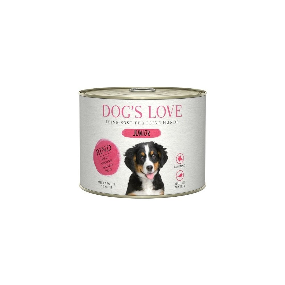 Artikel mit dem Namen DOG'S LOVE JUNIOR Rind im Shop von zoo.de , dem Onlineshop für nachhaltiges Hundefutter und Katzenfutter.