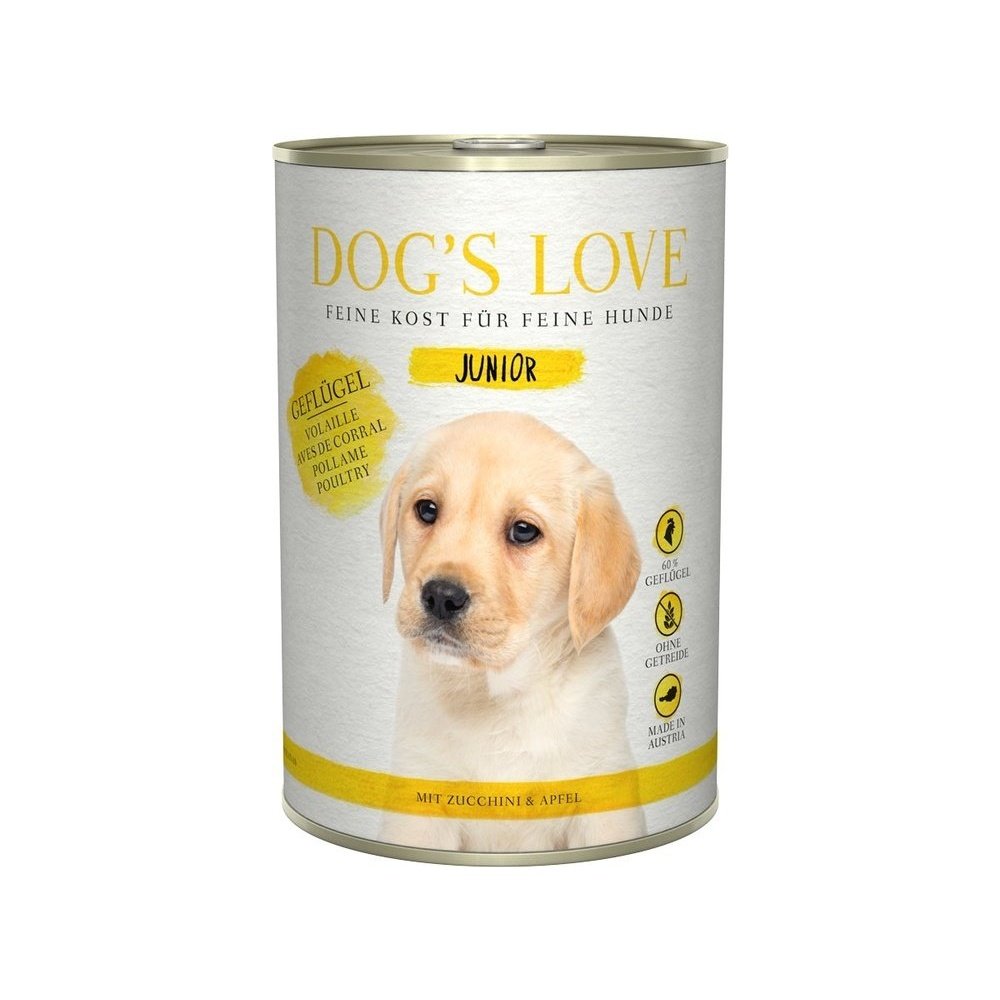 Artikel mit dem Namen DOG&#39;S LOVE JUNIOR Geflügel im Shop von zoo.de , dem Onlineshop für nachhaltiges Hundefutter und Katzenfutter.