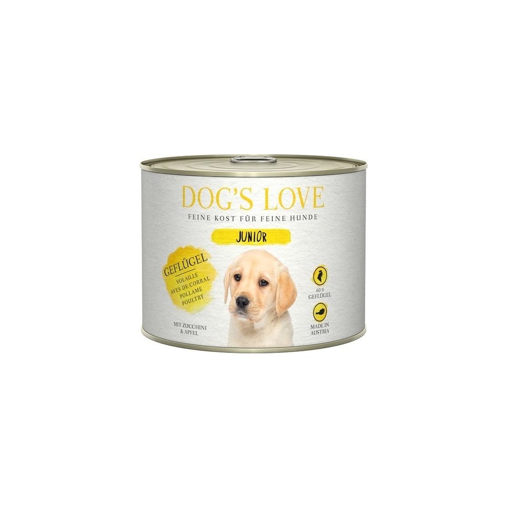 Artikel mit dem Namen DOG&#39;S LOVE JUNIOR Geflügel im Shop von zoo.de , dem Onlineshop für nachhaltiges Hundefutter und Katzenfutter.