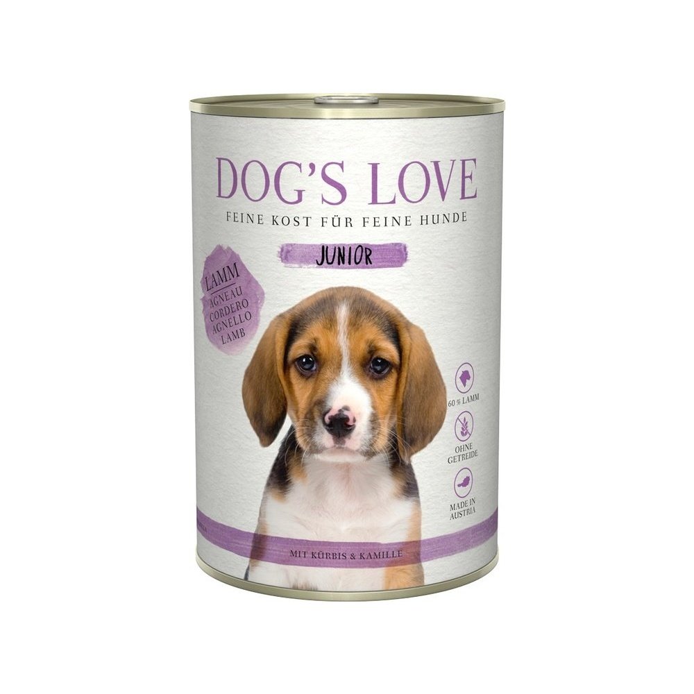 Artikel mit dem Namen DOG'S LOVE JUNIOR Lamm im Shop von zoo.de , dem Onlineshop für nachhaltiges Hundefutter und Katzenfutter.
