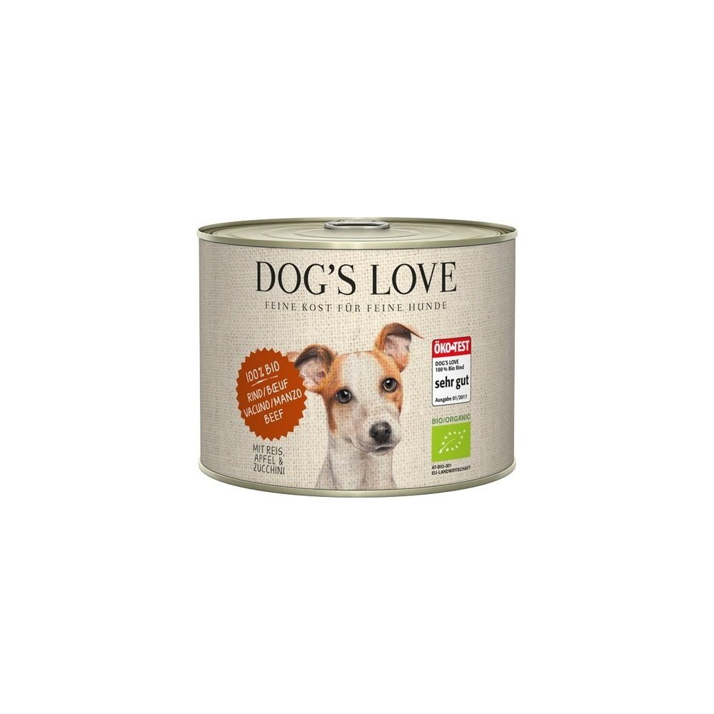 Artikel mit dem Namen DOG'S LOVE BIO Rind im Shop von zoo.de , dem Onlineshop für nachhaltiges Hundefutter und Katzenfutter.