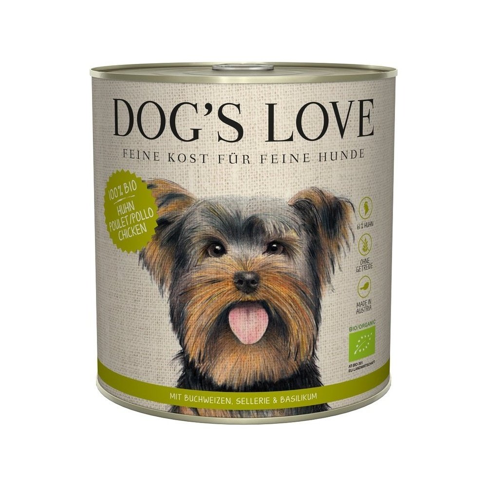 Artikel mit dem Namen DOG'S LOVE BIO Huhn im Shop von zoo.de , dem Onlineshop für nachhaltiges Hundefutter und Katzenfutter.