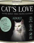 Artikel mit dem Namen CATSLOVE Pute Pur im Shop von zoo.de , dem Onlineshop für nachhaltiges Hundefutter und Katzenfutter.