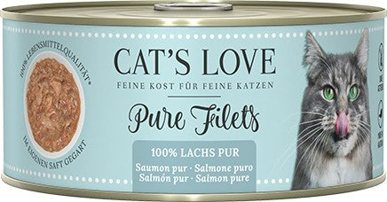 Artikel mit dem Namen CATSLOVE FILET Pur Lachs im Shop von zoo.de , dem Onlineshop für nachhaltiges Hundefutter und Katzenfutter.