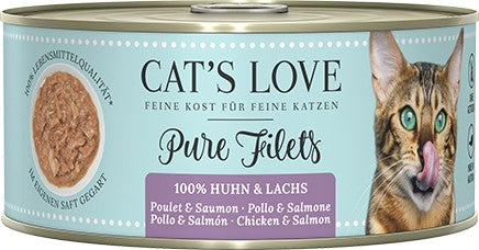 Artikel mit dem Namen CATSLOVE FILET Pur Huhn&amp;Lachs im Shop von zoo.de , dem Onlineshop für nachhaltiges Hundefutter und Katzenfutter.