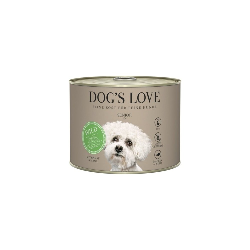 Artikel mit dem Namen DOG&#39;S LOVE Senior Wild im Shop von zoo.de , dem Onlineshop für nachhaltiges Hundefutter und Katzenfutter.