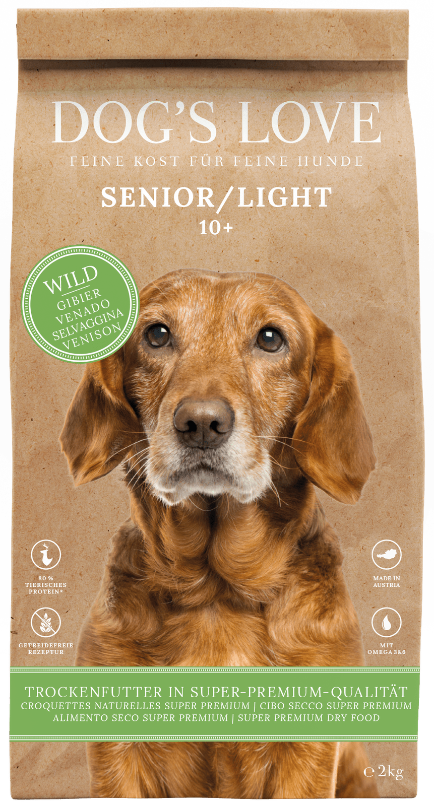 Artikel mit dem Namen DOG'S LOVE Senior Wild Trockenfutter im Shop von zoo.de , dem Onlineshop für nachhaltiges Hundefutter und Katzenfutter.