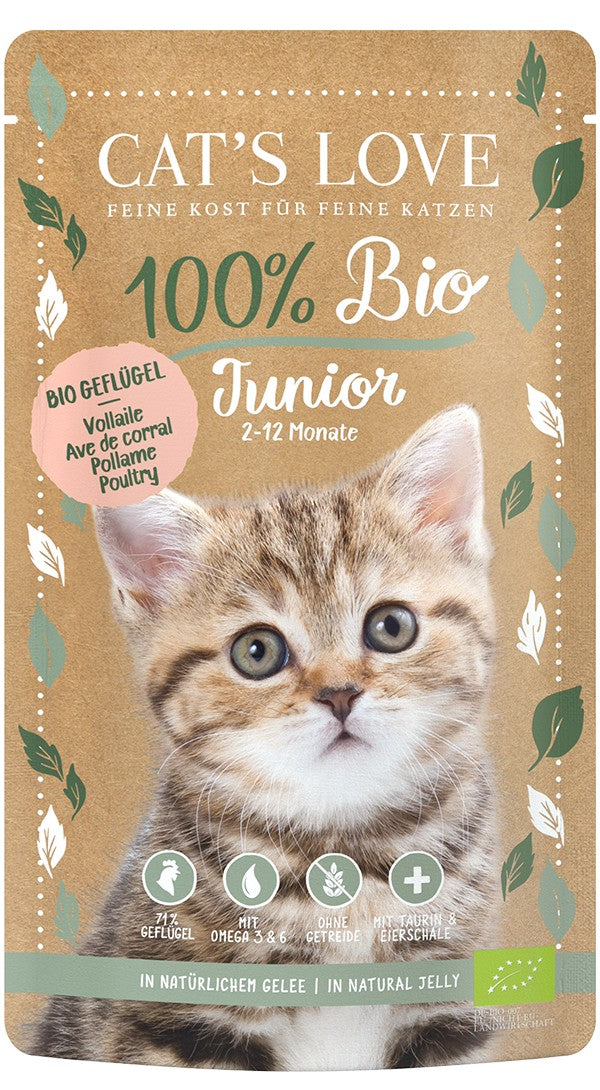 Artikel mit dem Namen CATSLOVE JUNIOR BIO Geflügel im Shop von zoo.de , dem Onlineshop für nachhaltiges Hundefutter und Katzenfutter.