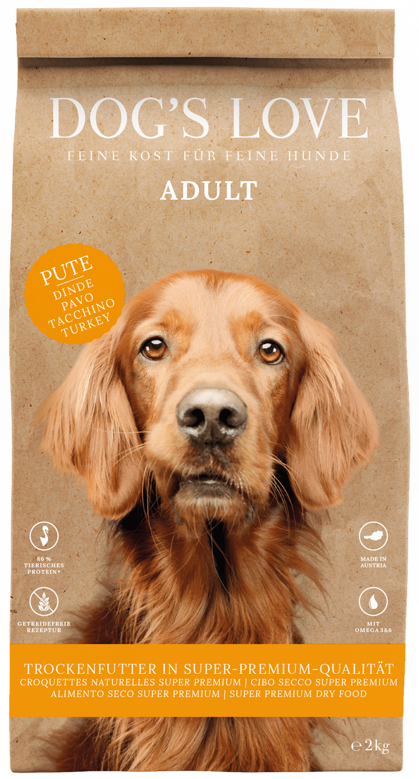 Artikel mit dem Namen DOG&#39;S LOVE Pute Trockenfutter im Shop von zoo.de , dem Onlineshop für nachhaltiges Hundefutter und Katzenfutter.
