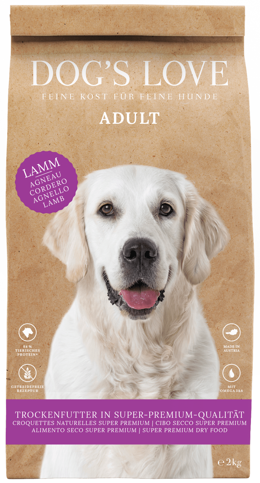 Artikel mit dem Namen DOG'S LOVE Lamm Trockenfutter im Shop von zoo.de , dem Onlineshop für nachhaltiges Hundefutter und Katzenfutter.
