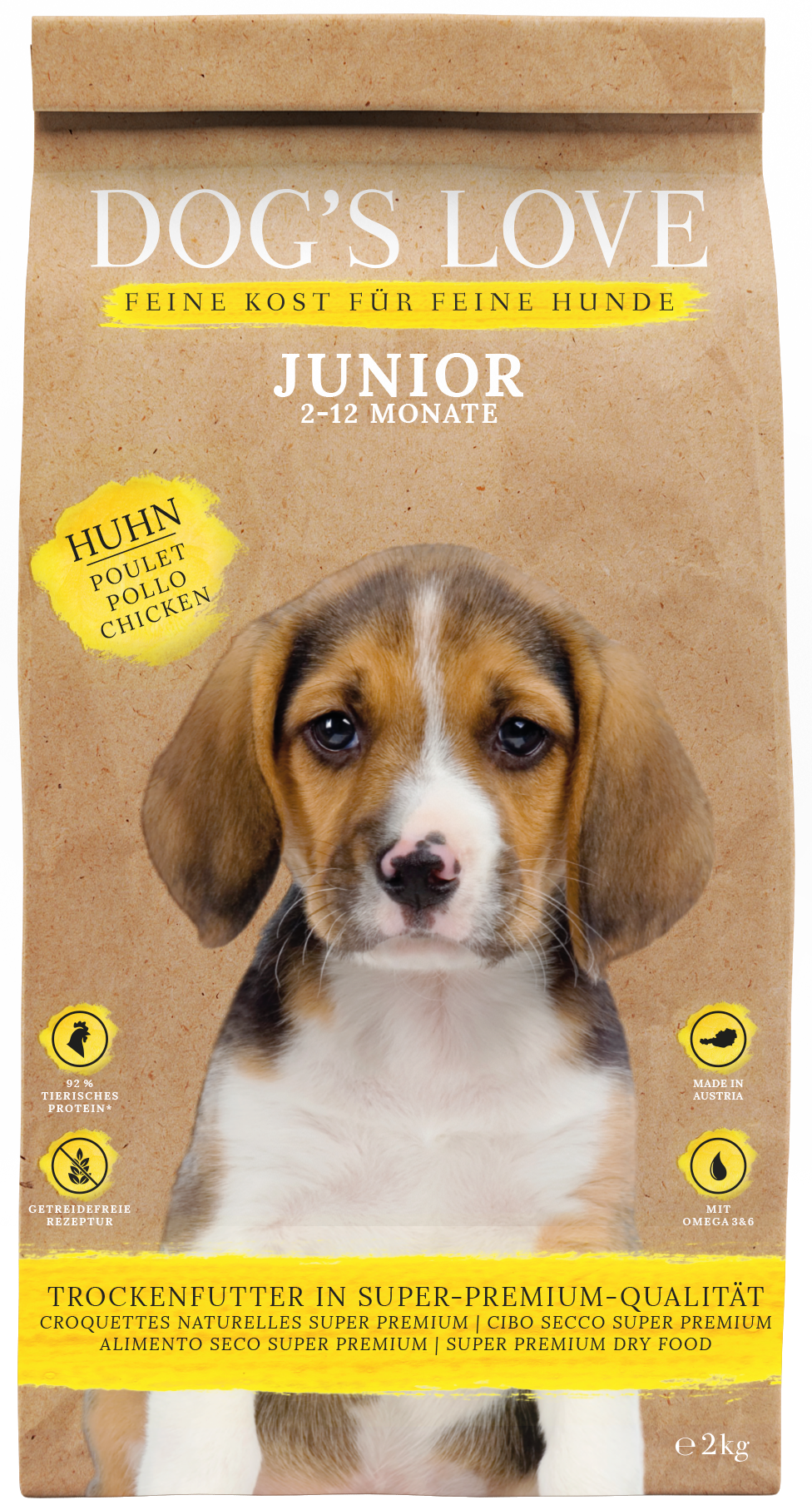 Artikel mit dem Namen DOG'S LOVE Junior Huhn Trockenfutter im Shop von zoo.de , dem Onlineshop für nachhaltiges Hundefutter und Katzenfutter.