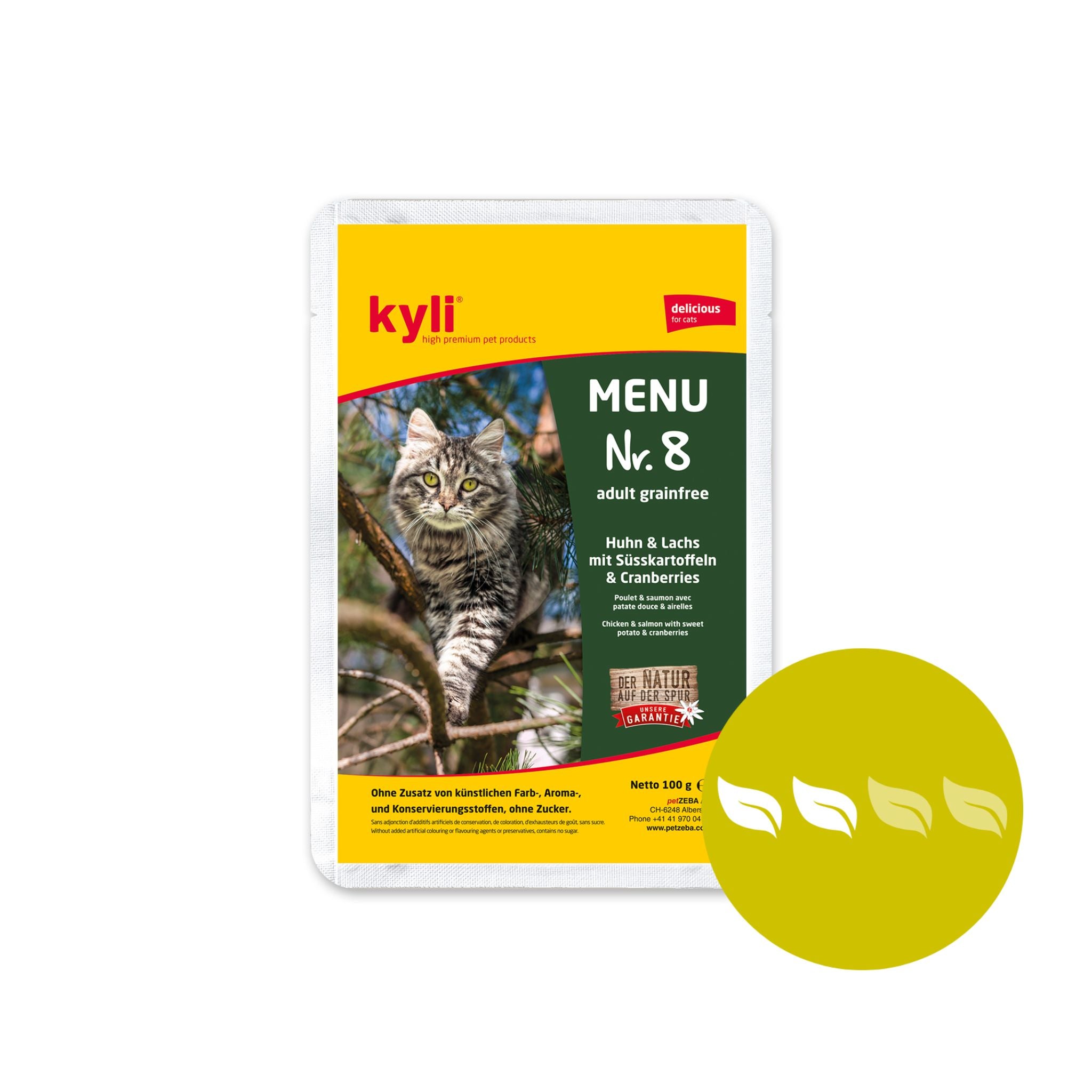Artikel mit dem Namen kyli Menu Nr. 8 grainfree im Shop von zoo.de , dem Onlineshop für nachhaltiges Hundefutter und Katzenfutter.