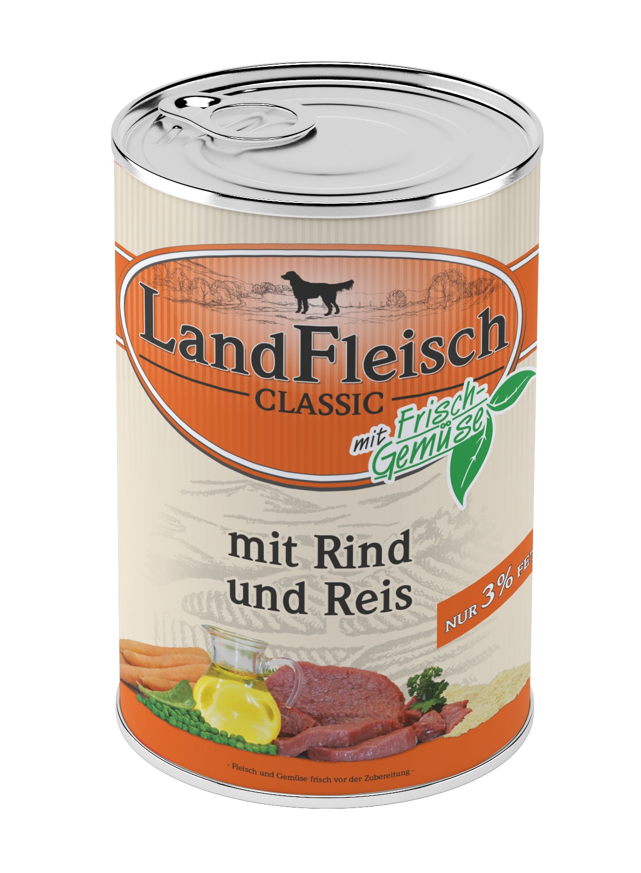 Artikel mit dem Namen LandFleisch Classic Rind & Reis extra mager mit Frischgemüse im Shop von zoo.de , dem Onlineshop für nachhaltiges Hundefutter und Katzenfutter.