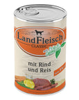 Artikel mit dem Namen LandFleisch Classic Rind & Reis extra mager mit Frischgemüse im Shop von zoo.de , dem Onlineshop für nachhaltiges Hundefutter und Katzenfutter.