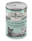 Artikel mit dem Namen Landfleisch für Katzen mit Rind und Kabeljau im Shop von zoo.de , dem Onlineshop für nachhaltiges Hundefutter und Katzenfutter.