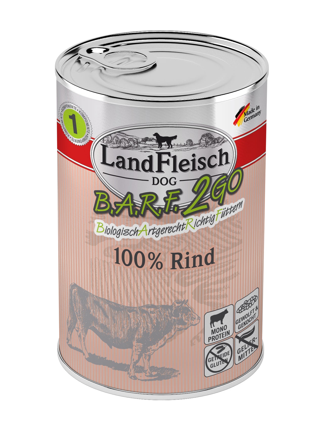 Artikel mit dem Namen Landfleisch BARF2GO für Hunde 100% Rind im Shop von zoo.de , dem Onlineshop für nachhaltiges Hundefutter und Katzenfutter.