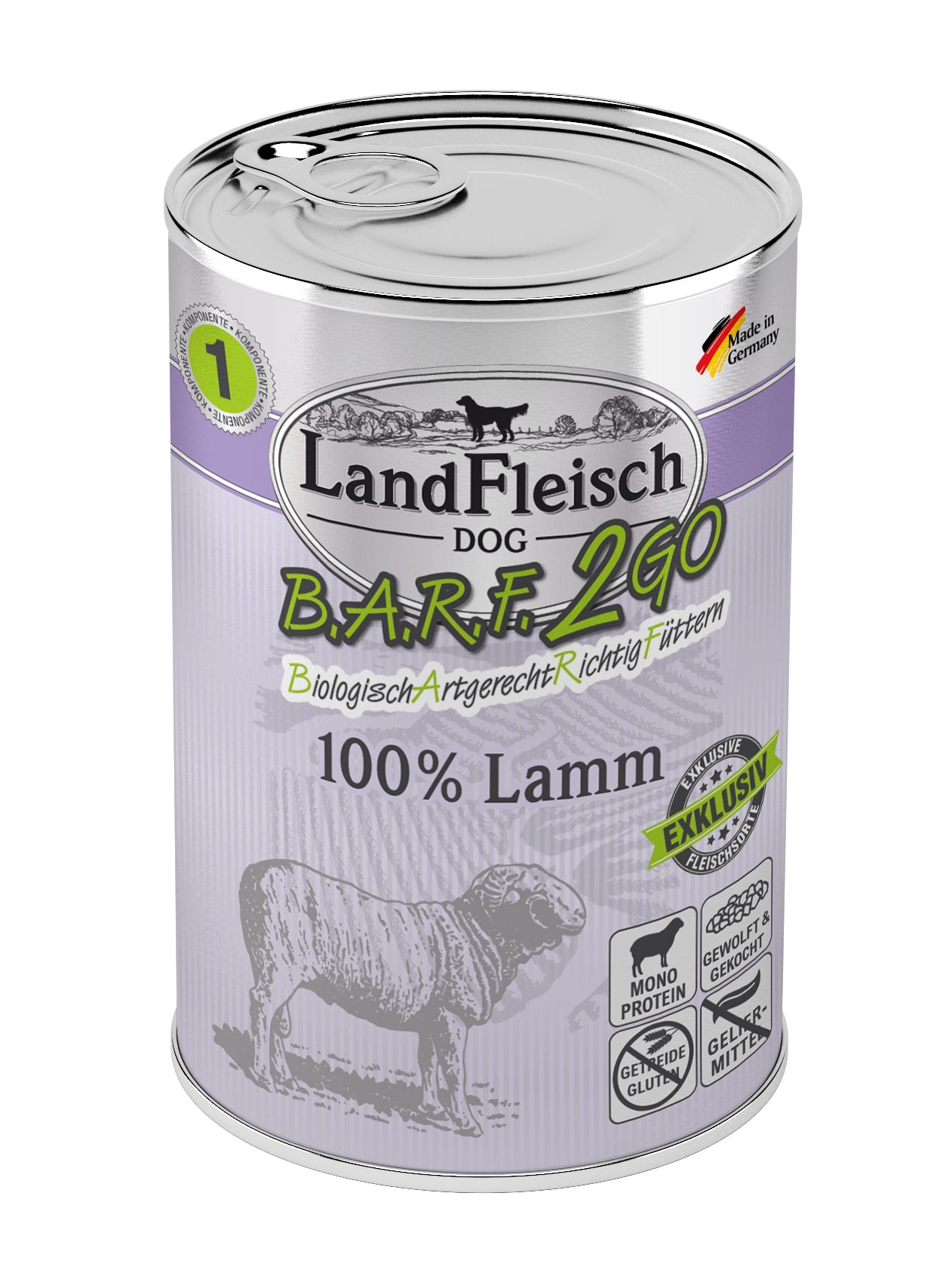 Artikel mit dem Namen Landfleisch BARF2GO für Hunde 100% Lamm im Shop von zoo.de , dem Onlineshop für nachhaltiges Hundefutter und Katzenfutter.