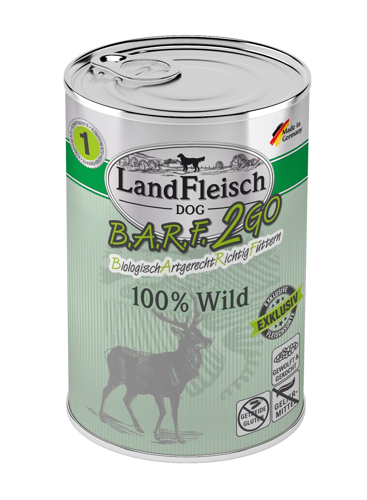 Artikel mit dem Namen Landfleisch BARF2GO für Hunde 100% Wild im Shop von zoo.de , dem Onlineshop für nachhaltiges Hundefutter und Katzenfutter.