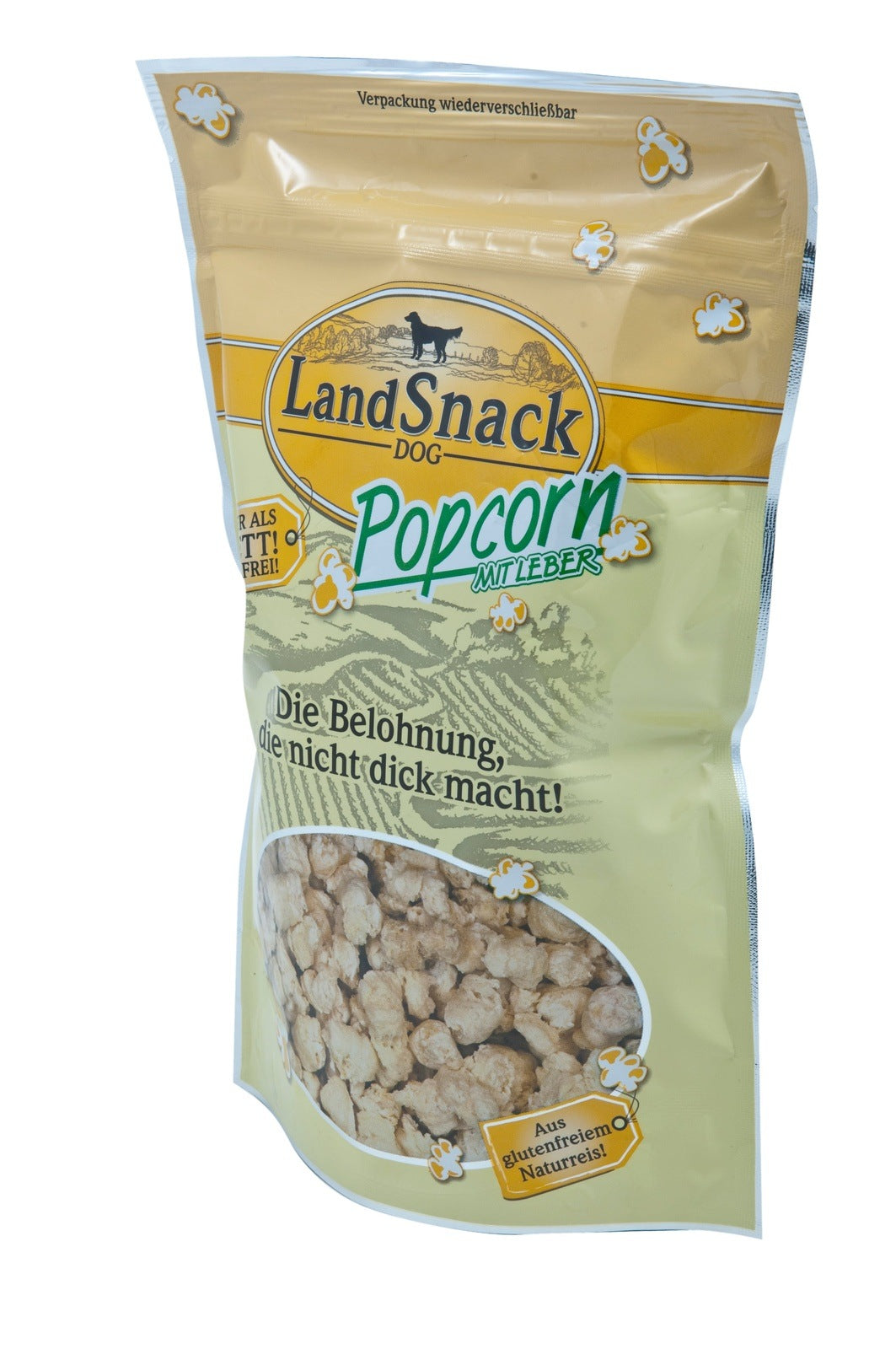 Artikel mit dem Namen LandSnack für Hunde Popcorn mit Leber im Shop von zoo.de , dem Onlineshop für nachhaltiges Hundefutter und Katzenfutter.
