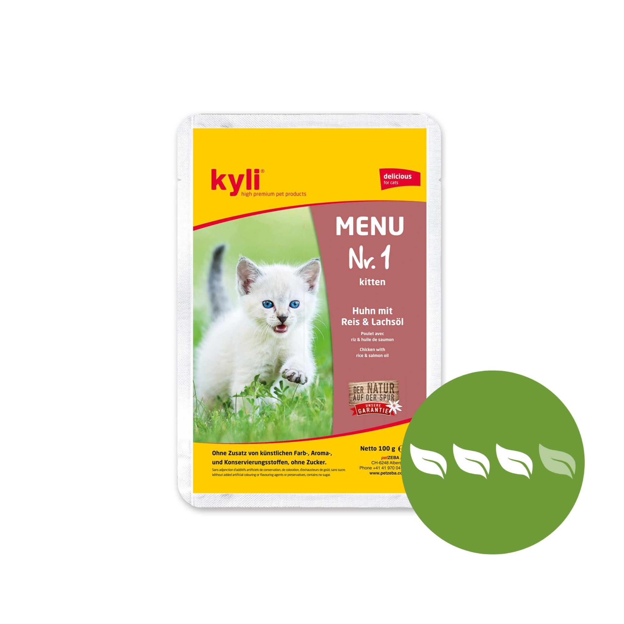 Artikel mit dem Namen Kyli Menu Nr. 1 Kitten im Shop von zoo.de , dem Onlineshop für nachhaltiges Hundefutter und Katzenfutter.