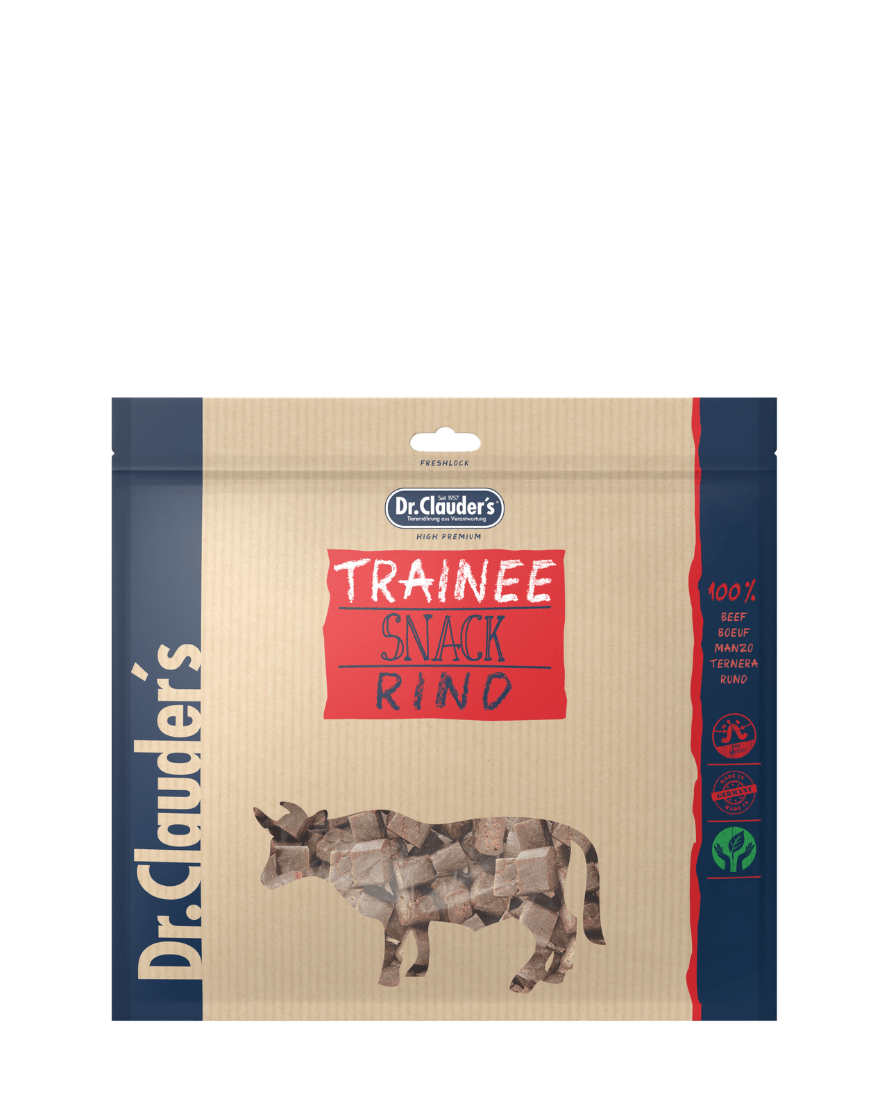 Artikel mit dem Namen Dr.Clauder's Dog Snack Trainee Rinderfleisch im Shop von zoo.de , dem Onlineshop für nachhaltiges Hundefutter und Katzenfutter.