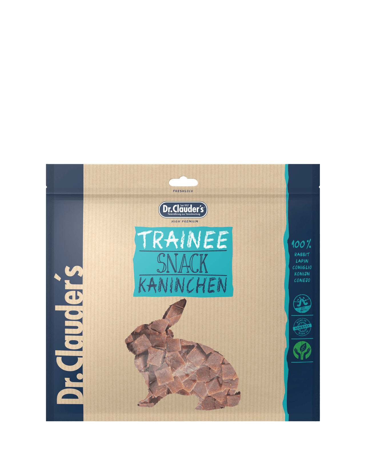 Artikel mit dem Namen Dr.Clauder's Dog Snack Trainee Kaninchenfleisch im Shop von zoo.de , dem Onlineshop für nachhaltiges Hundefutter und Katzenfutter.