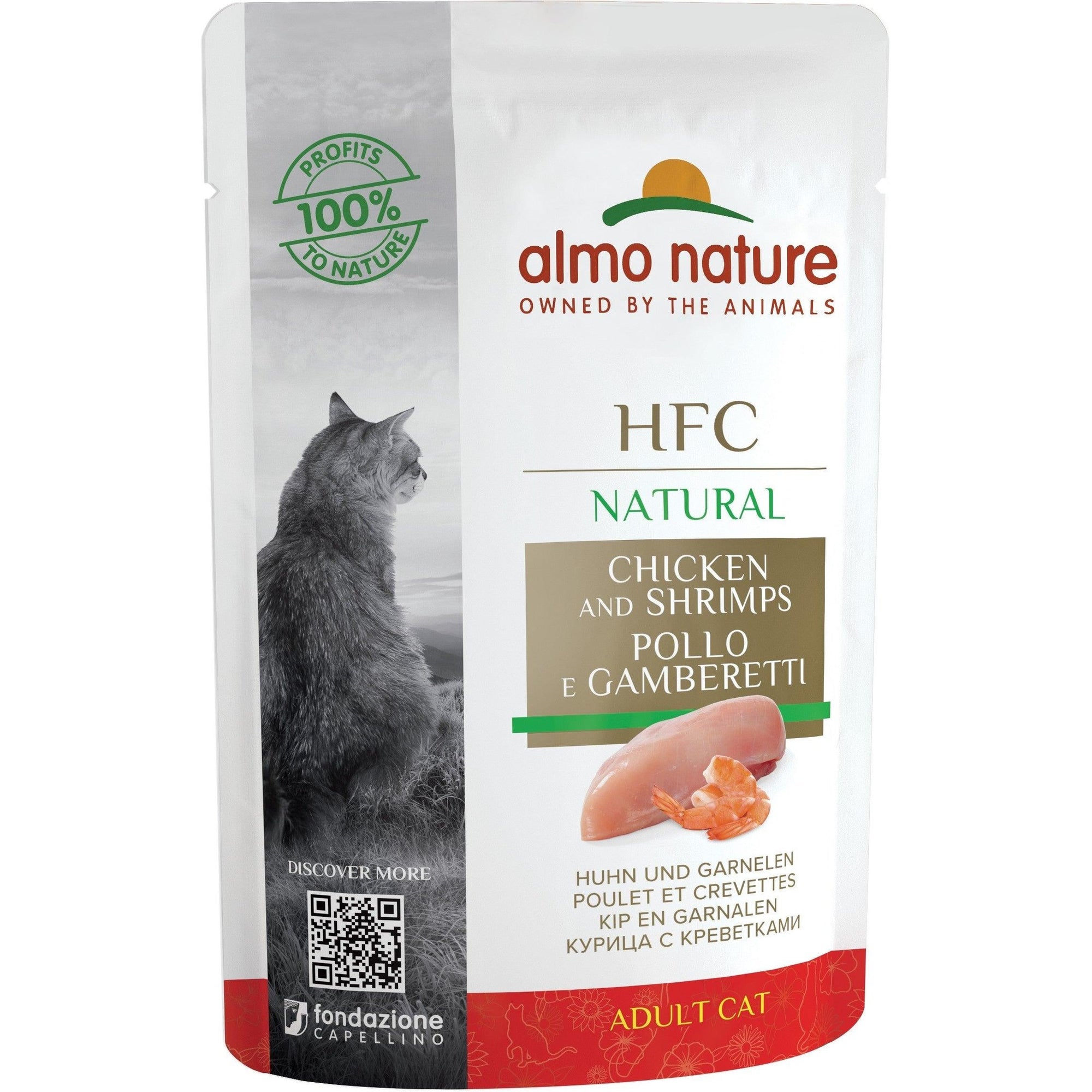 Artikel mit dem Namen Almo Nature Cat Classic Huhn und Garnelen im Shop von zoo.de , dem Onlineshop für nachhaltiges Hundefutter und Katzenfutter.