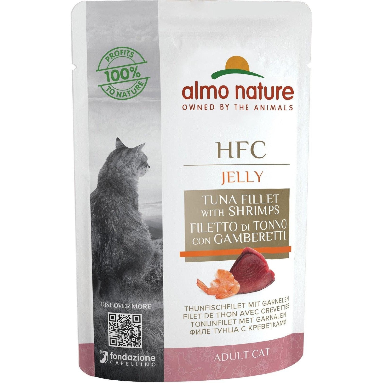 Artikel mit dem Namen Almo Nature Cat Classic Jelly Thunfisch, Huhn und Schinken im Shop von zoo.de , dem Onlineshop für nachhaltiges Hundefutter und Katzenfutter.