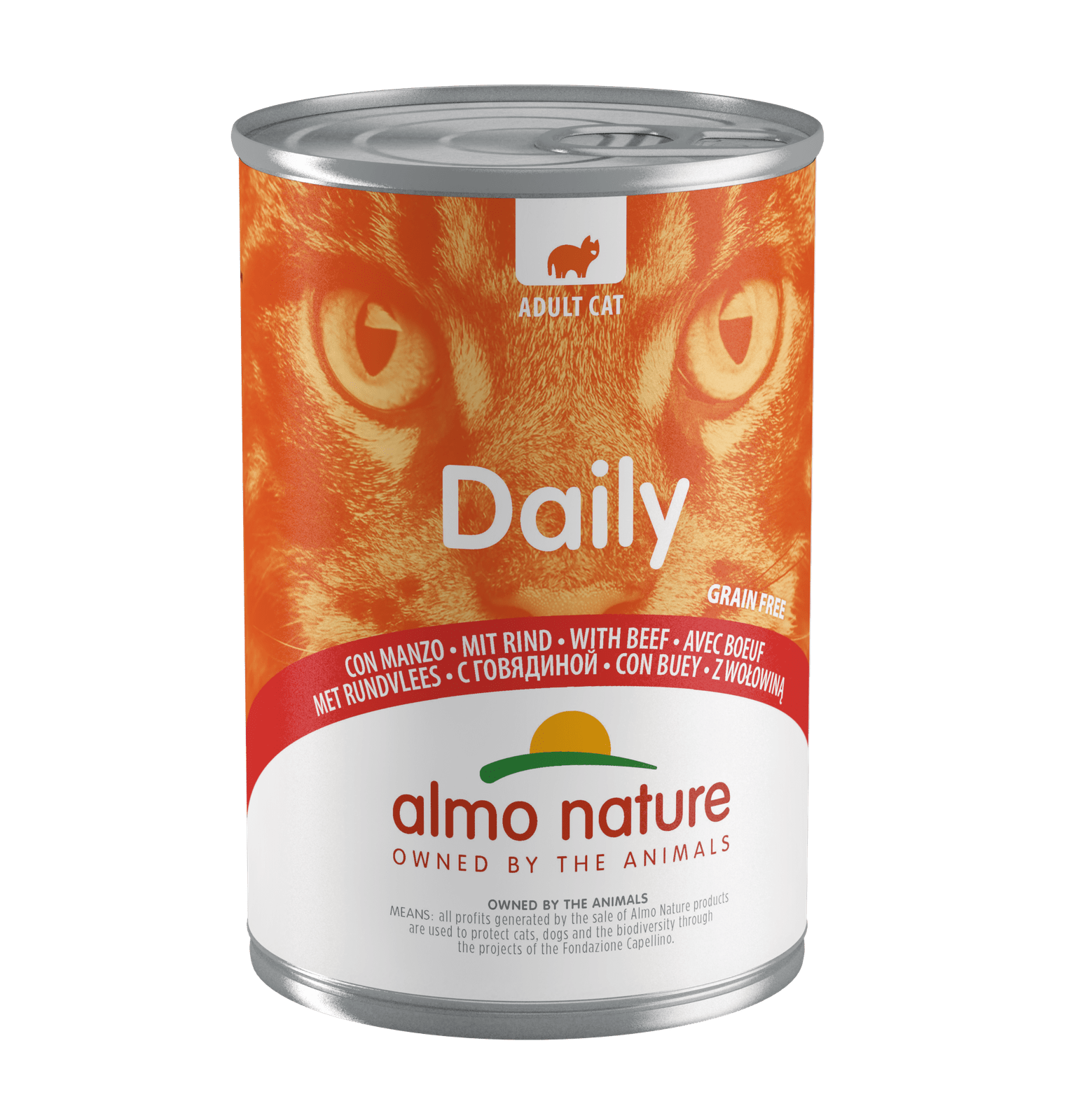 Artikel mit dem Namen Almo Nature Cat Daily Rind im Shop von zoo.de , dem Onlineshop für nachhaltiges Hundefutter und Katzenfutter.