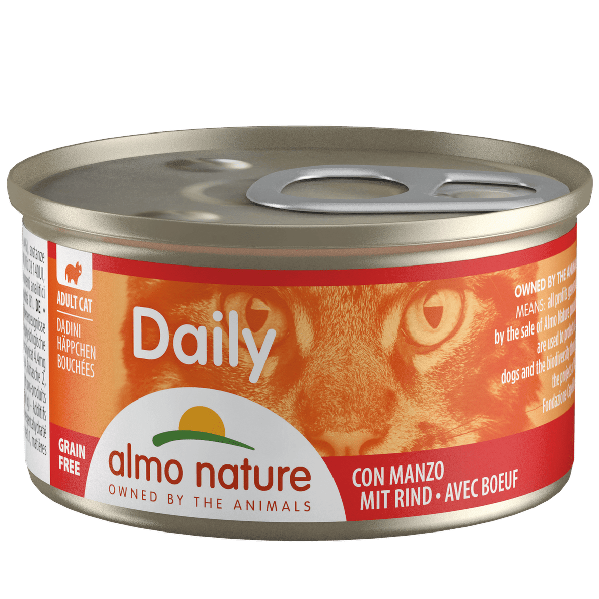 Artikel mit dem Namen Almo Nature Cat Daily Würfel Rind im Shop von zoo.de , dem Onlineshop für nachhaltiges Hundefutter und Katzenfutter.