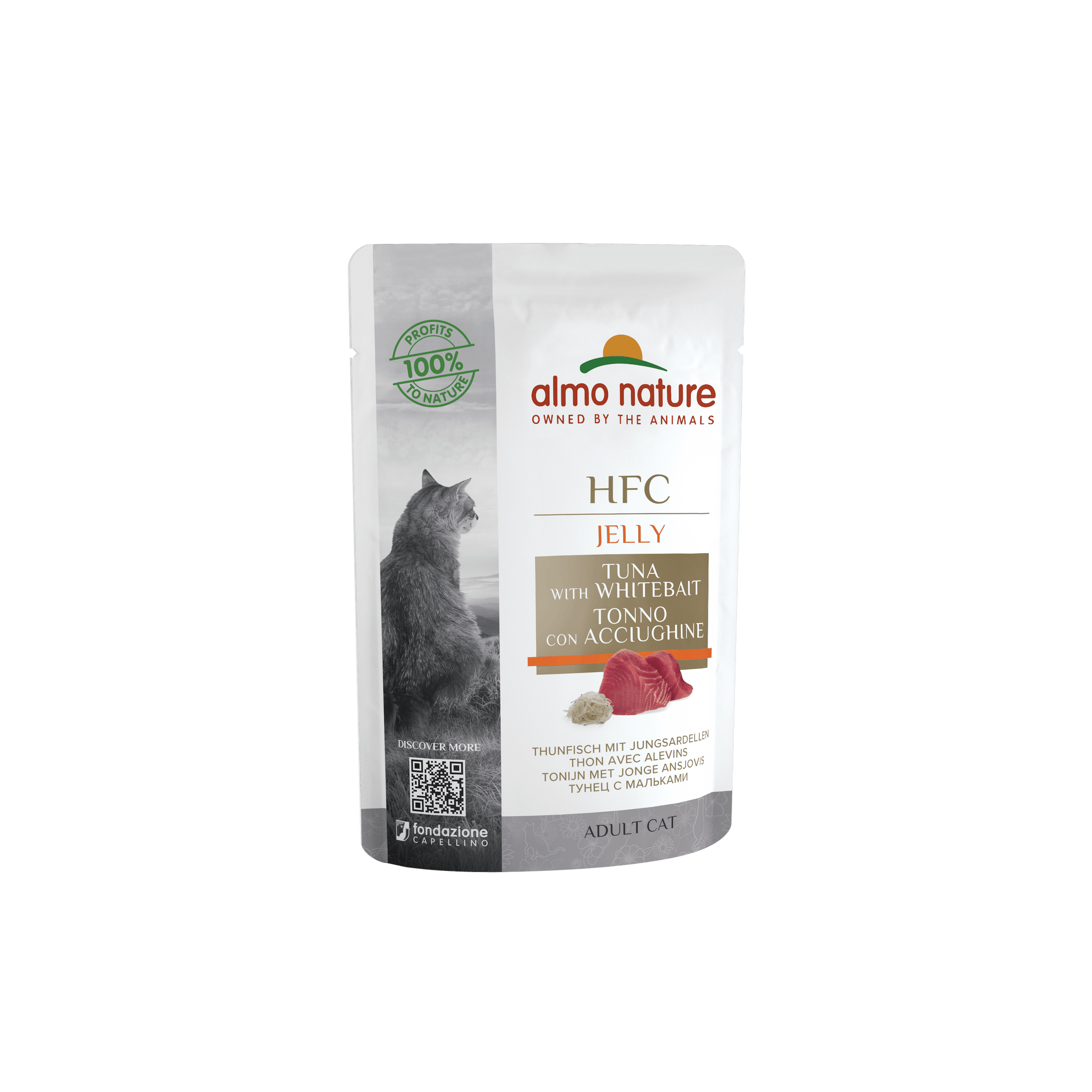 Artikel mit dem Namen Almo Nature Cat Thunfisch & Jungsardinen in Jelly im Shop von zoo.de , dem Onlineshop für nachhaltiges Hundefutter und Katzenfutter.