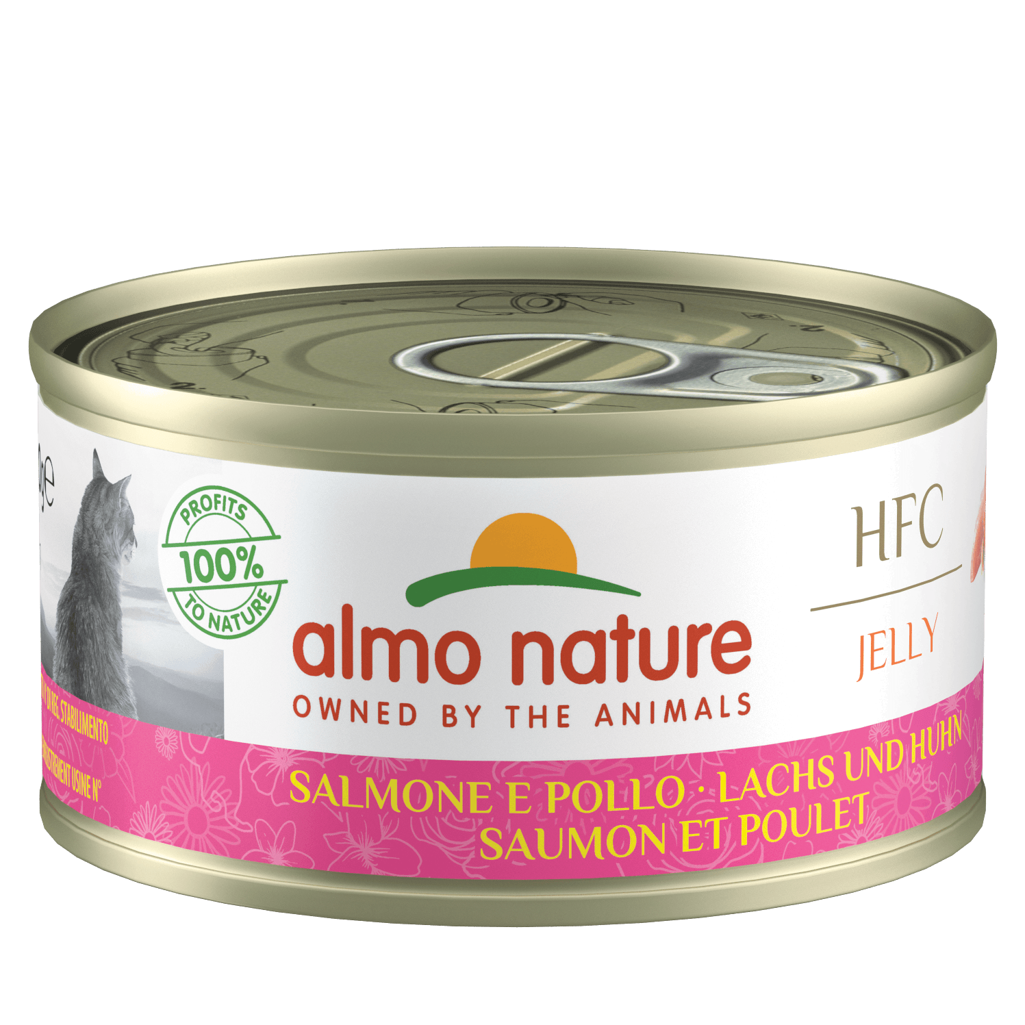 Artikel mit dem Namen Almo Nature HFC Lachs & Huhn Jelly im Shop von zoo.de , dem Onlineshop für nachhaltiges Hundefutter und Katzenfutter.