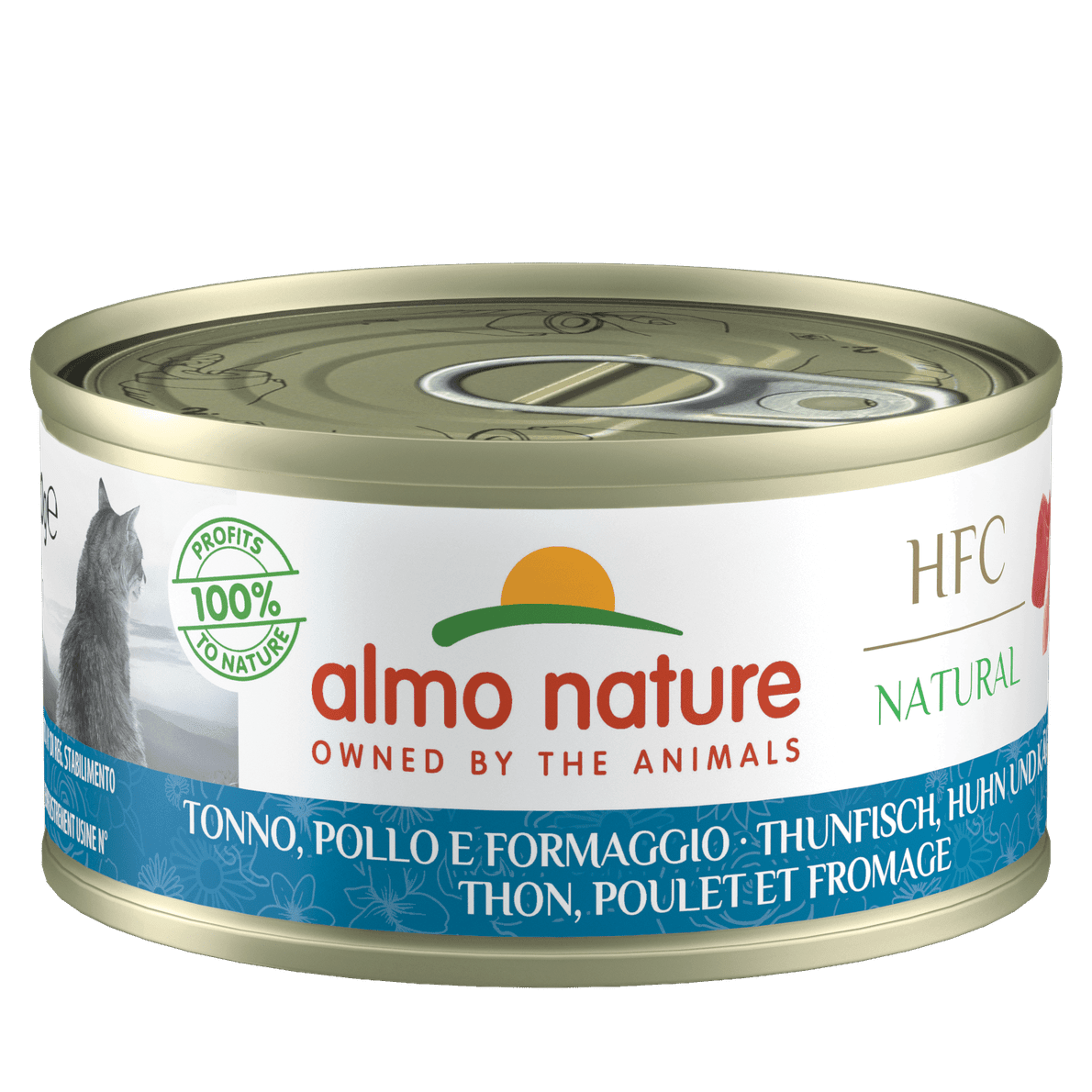Artikel mit dem Namen Almo Nature HFC Thunfisch, Huhn & Käse im Shop von zoo.de , dem Onlineshop für nachhaltiges Hundefutter und Katzenfutter.