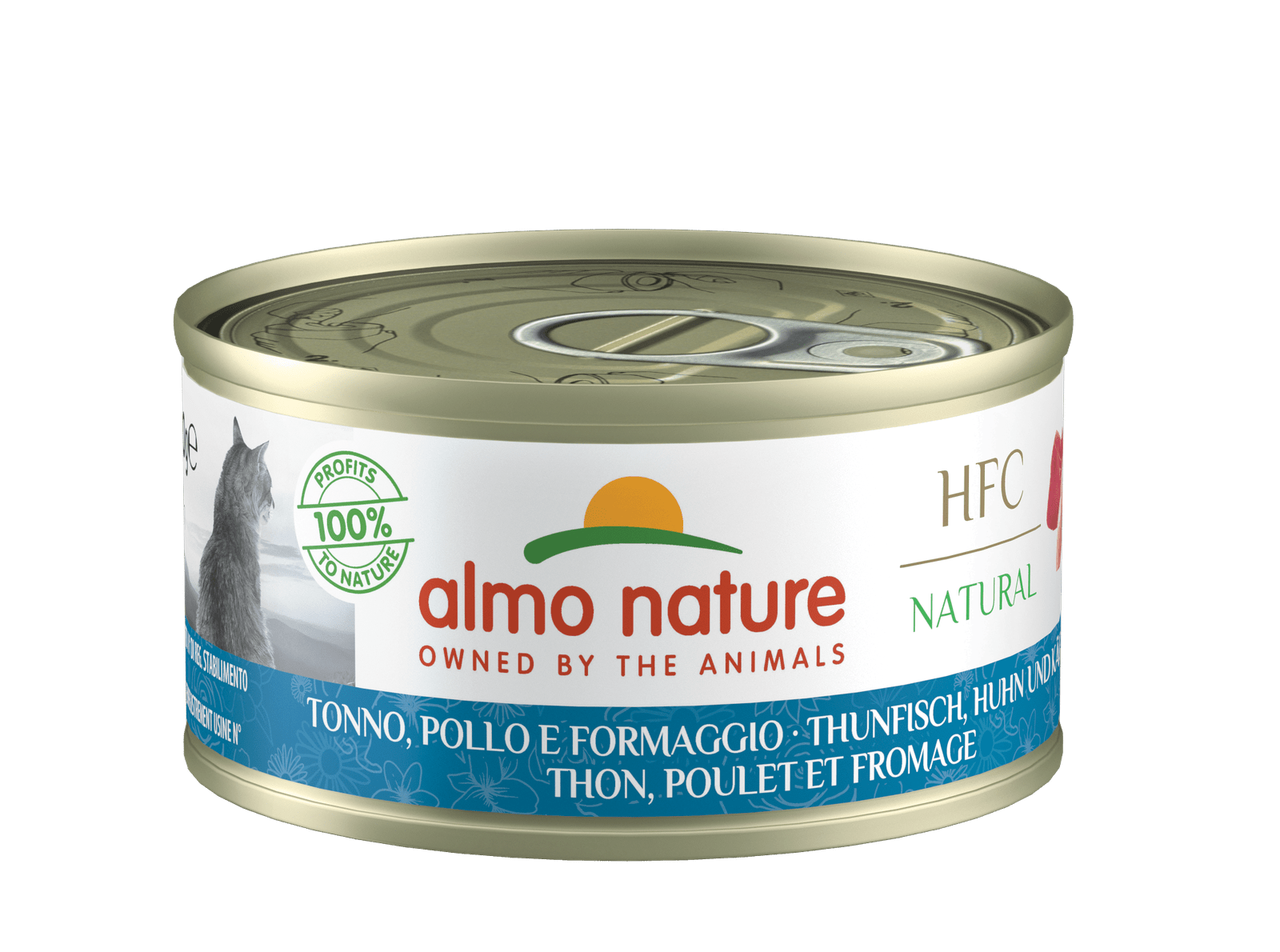 Artikel mit dem Namen Almo Nature HFC Thunfisch, Huhn &amp; Käse im Shop von zoo.de , dem Onlineshop für nachhaltiges Hundefutter und Katzenfutter.