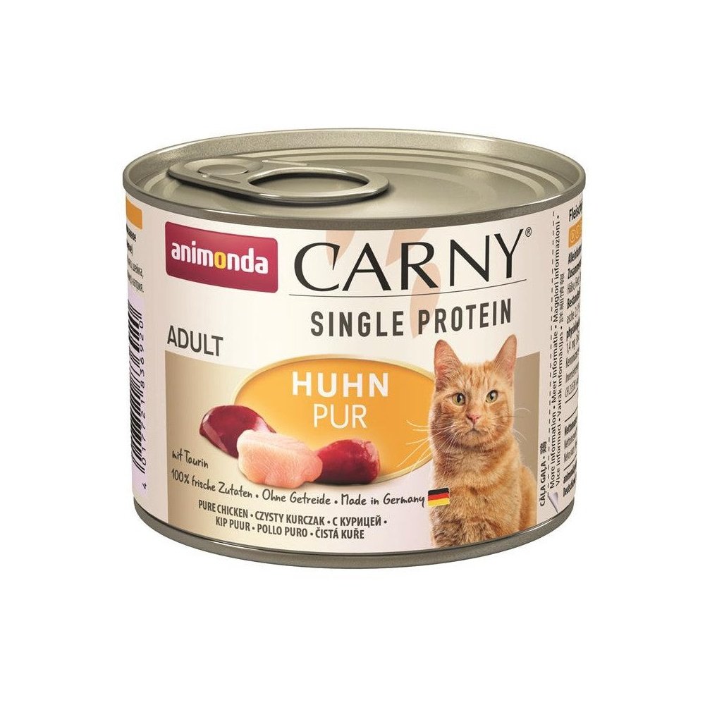 Artikel mit dem Namen Animonda Cat Carny Adult Single Protein Huhn im Shop von zoo.de , dem Onlineshop für nachhaltiges Hundefutter und Katzenfutter.