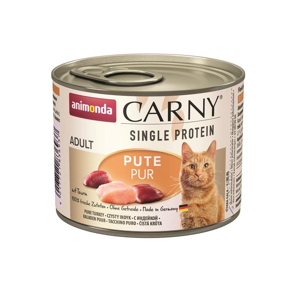 Artikel mit dem Namen Animonda Cat Carny Adult Single Protein Pute im Shop von zoo.de , dem Onlineshop für nachhaltiges Hundefutter und Katzenfutter.