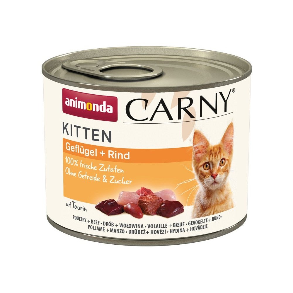 Artikel mit dem Namen Animonda Cat Carny Kitten Geflügel & Rind im Shop von zoo.de , dem Onlineshop für nachhaltiges Hundefutter und Katzenfutter.