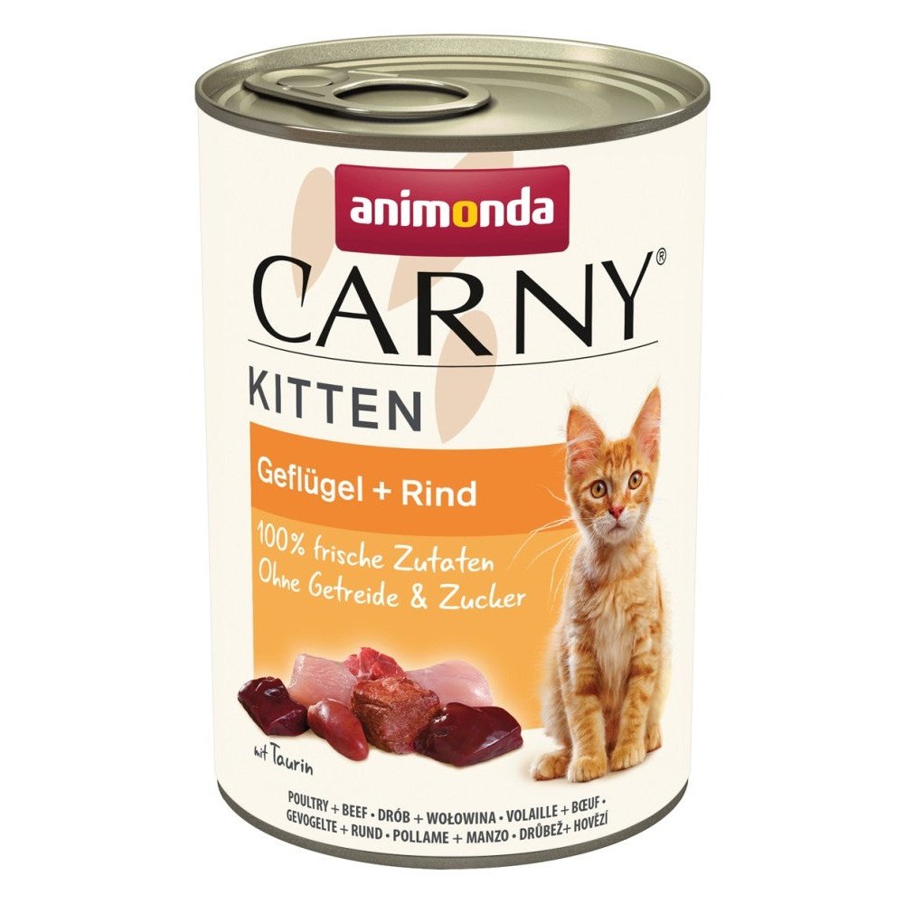 Artikel mit dem Namen Animonda Cat Carny Kitten Geflügel & Rind im Shop von zoo.de , dem Onlineshop für nachhaltiges Hundefutter und Katzenfutter.